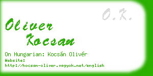 oliver kocsan business card