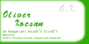 oliver kocsan business card